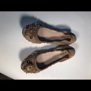 Miu Miu Shoes - Miu Miu blush suede jeweled flats Miu Miu Shoes - Miu Miu blush suede jeweled flats